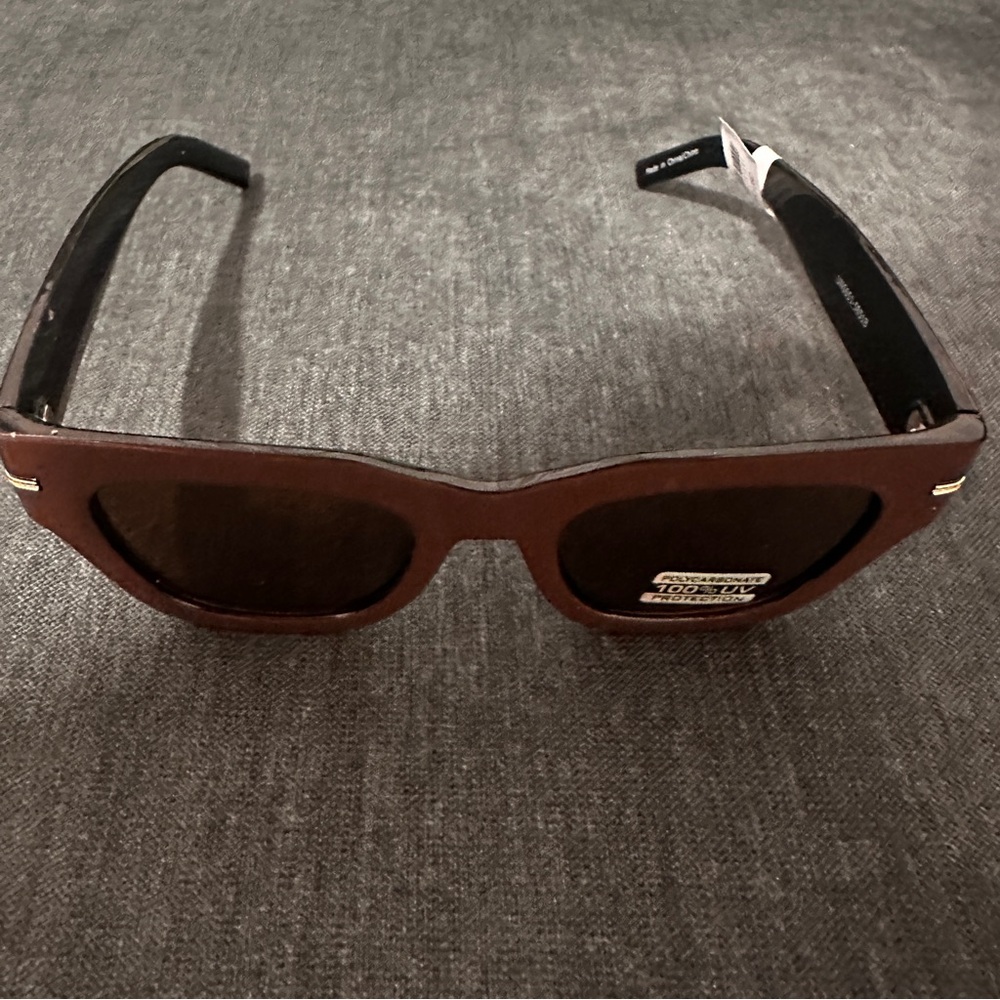 NWT FREE PEOPLE Jackson Two Tone Square Brown Sunglasses sold out online! - Picture 7 of 10